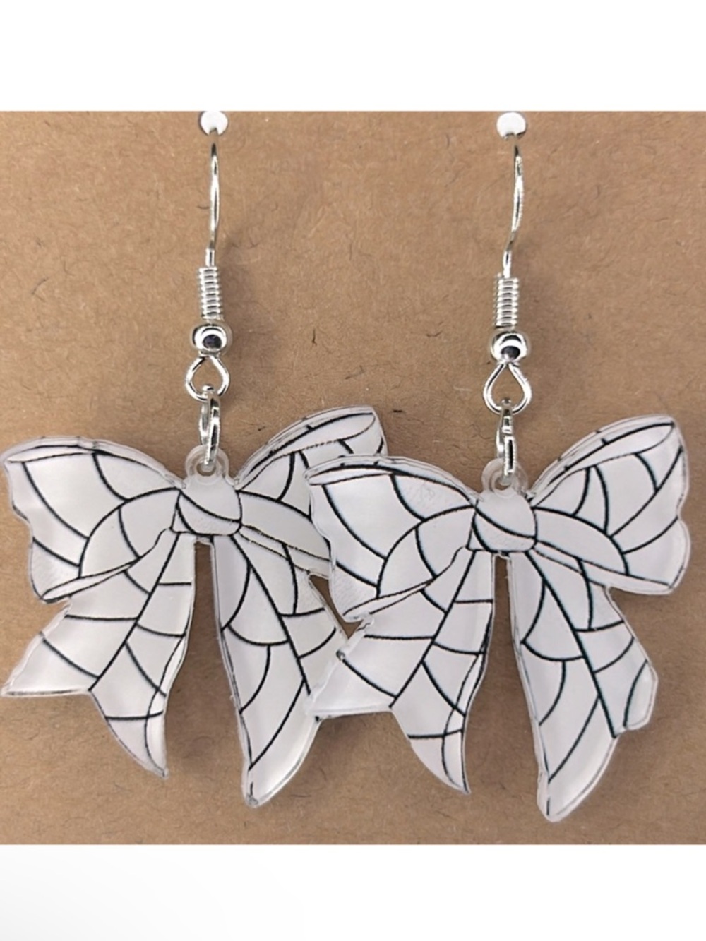 Vollyball Ribbon Design 2D Acrylic Earrings Fashion Jewelry